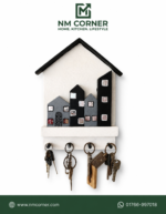 Wooden House Shape Wall Key Holder with 4 Hooks | চাবি রাখার হোল্ডার - Image 2