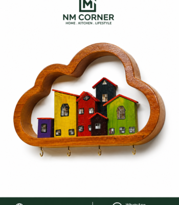 Wooden Cloud Design Key Holder for Wall - NM Corner