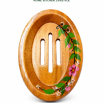 Hand Painted Wooden Soap Dish with Floral Design - NM Corner