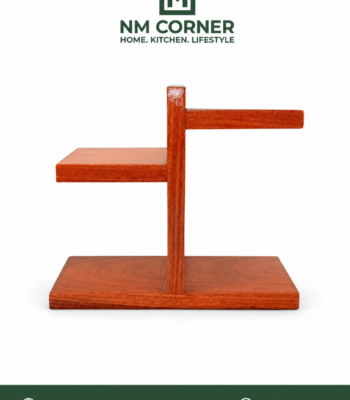 Mahogany Wooden 2-Tier Mini Display Stand - NM Corner
