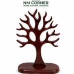 Mahogany Wooden Jewelry Tree Stand with Base - NM Corner