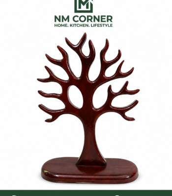 Mahogany Wooden Jewelry Tree Stand with Base - NM Corner