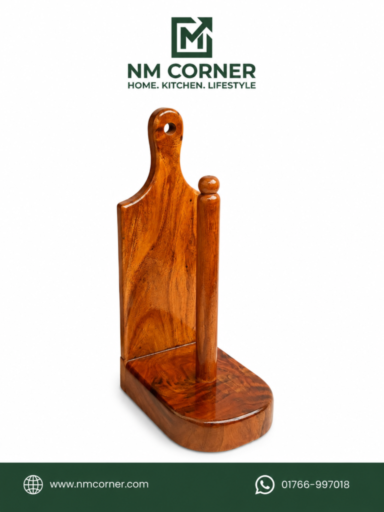 Mahogany Wooden Paper Towel Holder with Backboard - NM Corner