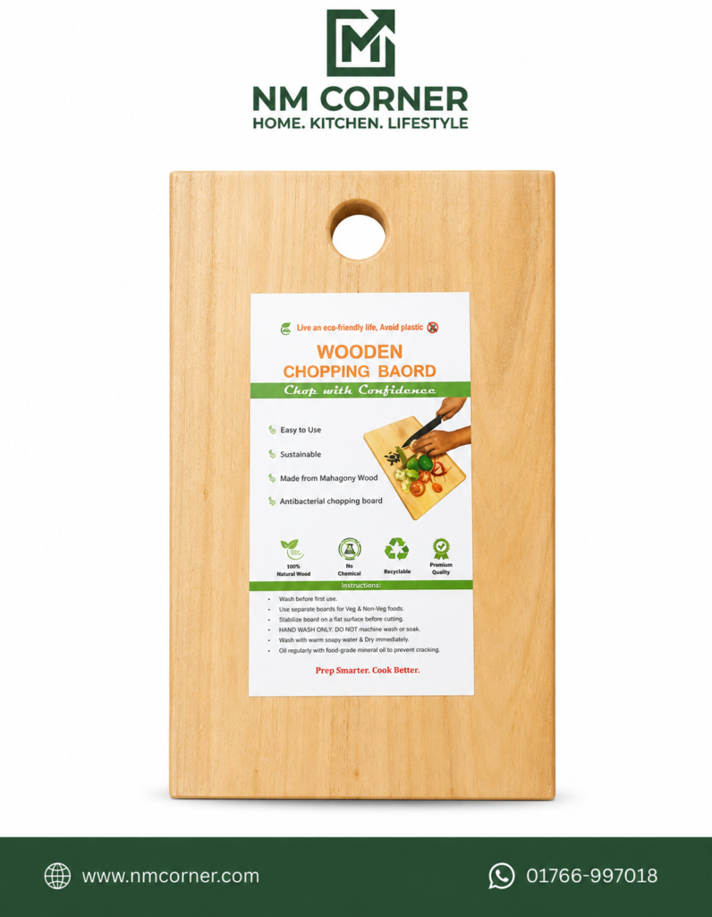 Rectangular Mahogany Wooden Chopping Board with Hole Handle - NM Corner
