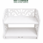 White Wooden 2-Tier Desktop Bookshelf Organizer - NM Corner