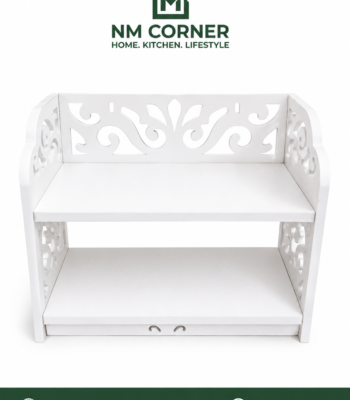 White Wooden 2-Tier Desktop Bookshelf Organizer - NM Corner