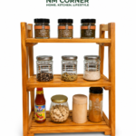 Wooden 3-Tier Kitchen Spice Rack Shelf - NM Corner