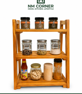 Wooden 3-Tier Kitchen Spice Rack Shelf - NM Corner